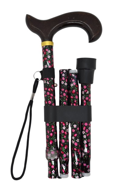 Stock Fachmann Faltstock Derbygriff Buche Floral