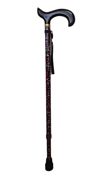 Stock Fachmann Gehstock Derbygriff Buche höhenverstellbar Floral Günstiger Verkauf