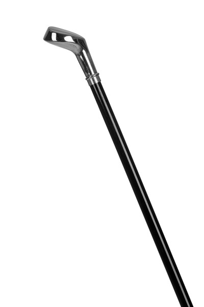 Stock Fachmann Gehstock Golfschläger Holzstock schwarz Kunststoffgriff verchromt