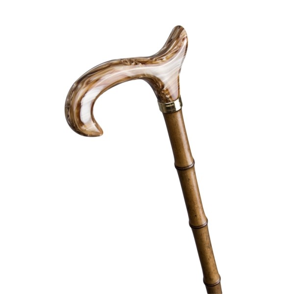 Stock Fachmann Gehstock Derbygriff Bambus Gold Blitzangebot