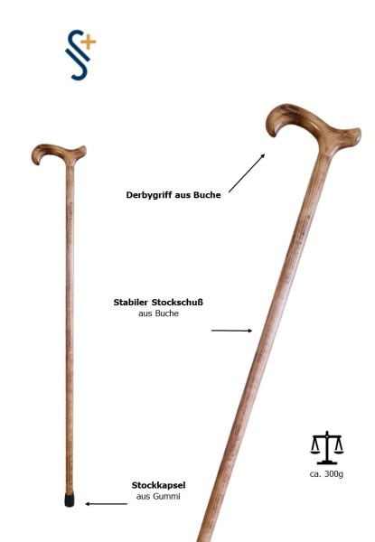 Stock Fachmann Gehstock Derbygriff geflammt Räumungsverkauf