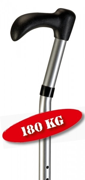 Stock Fachmann 3 XL Gehstock in silber bis 180 kg mit Schwanenhals-Griff Riesige Rabatte